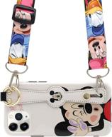 📱 mc fashion iphone 12 pro max case: cute cartoon design with hand grip neck strap lanyard, full-body slim fit protection for 6.7-inch 2020 iphone logo