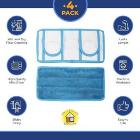 img 3 attached to 🧹 Swiffer Sweeper Compatible: Reusable Microfiber Mop Pads, Machine Washable Refills - 4 Pack