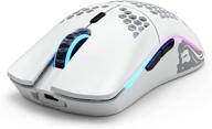 glorious model o wireless gaming mouse - rgb wireless gaming mouse (refurbished) (matte white) logo