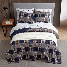 img 3 attached to 🛏️ Eddie Bauer Home Madrona Collection: Light-Weight Quilt Bedspread, 100% Cotton, Pre-Washed for Extra Comfort in Full/Queen Size, Red Bedding Set