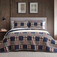🛏️ eddie bauer home madrona collection: light-weight quilt bedspread, 100% cotton, pre-washed for extra comfort in full/queen size, red bedding set logo