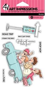 img 1 attached to 🚗 Discover the Adventure with Hampton Art Art Impressions Clear Rubber Stamps - Road Trip