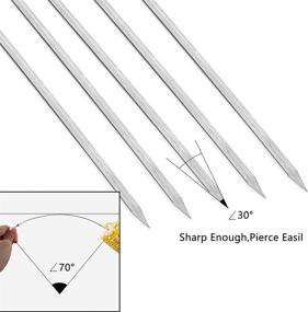 img 3 attached to 🍢 EvaHab BBQ Skewers | Flat Metal Barbecue Skewer 12", 12-Pack | 3 Stretchable Hot Dog Smores Skewers | Barbecue Forks for Meat, Shrimp, Chicken, Vegetables, Hot Dog