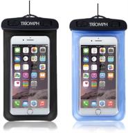 triomph universal waterproof phone pouch, waterproof phone case with military class lanyard 📱 - iphone 11/xs max/xr/x/8/8plus/7plus/6s plus, samsung galaxy s10 s9+, note - 6.5-inch (2 pack) logo