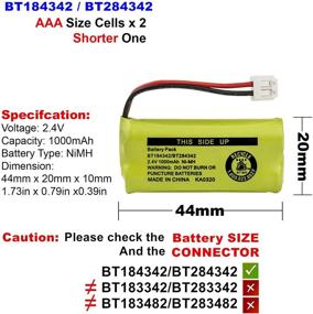 img 2 attached to AT&T BT8001 / BT8000 / BT8300 / BT184342 / BT284342 / 89-1335-00 / 89-1344-01 / BATT-6010 / CPH-515D Сменная батарея (3 штуки, Без розничной упаковки)