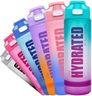 🚰 fidus 32oz motivational water bottle: stay hydrated with time marker & chug lid, leakproof bpa free tritan wide mouth - perfect for fitness and outdoor activity logo