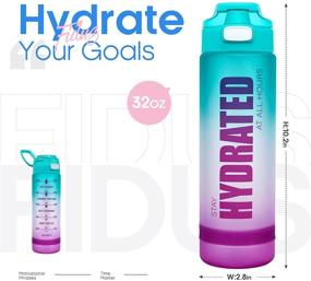 img 3 attached to 🚰 Fidus 32oz Motivational Water Bottle: Stay Hydrated with Time Marker & Chug Lid, Leakproof BPA Free Tritan Wide Mouth - Perfect for Fitness and Outdoor Activity