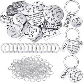 img 4 attached to 🔑 259-Piece Set of Motivational Keychain Accessories: Inspirational Word Charms with Open Jump Rings and Key Rings, Ideal for Various DIY Crafting Projects