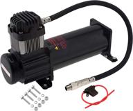 🔊 vixen horns heavy duty 200 psi onboard air compressor - universal truck/car train horn/suspension/ride/bag kit/system replacement. suitable for all 12v vehicles including semi trucks, pickup trucks, and jeeps - black vxc8301b logo