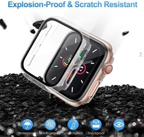 img 3 attached to 📱 ZEBRE 4-Pack: Ultra-Thin Protective Case with HD Clear Screen Protector for Apple Watch Series 4/5/6/SE (44mm)
