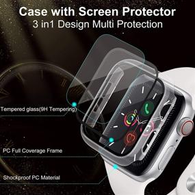 img 2 attached to 📱 ZEBRE 4-Pack: Ultra-Thin Protective Case with HD Clear Screen Protector for Apple Watch Series 4/5/6/SE (44mm)