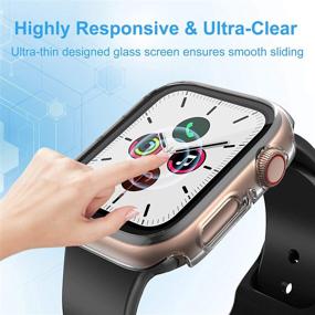 img 1 attached to 📱 ZEBRE 4-Pack: Ultra-Thin Protective Case with HD Clear Screen Protector for Apple Watch Series 4/5/6/SE (44mm)