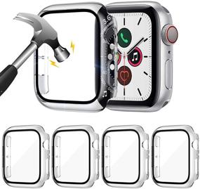 img 4 attached to 📱 ZEBRE 4-Pack: Ultra-Thin Protective Case with HD Clear Screen Protector for Apple Watch Series 4/5/6/SE (44mm)