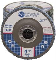 🛠️ benchmark abrasives 4.5-inch x 7/8-inch premium zirconia flap disc grinding wheel 40 grit type 29 - pack of 10 logo