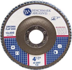 img 3 attached to 🛠️ Benchmark Abrasives 4.5-inch x 7/8-inch Premium Zirconia Flap Disc Grinding Wheel 40 Grit Type 29 - Pack of 10