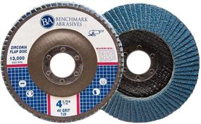 img 2 attached to 🛠️ Benchmark Abrasives 4.5-inch x 7/8-inch Premium Zirconia Flap Disc Grinding Wheel 40 Grit Type 29 - Pack of 10