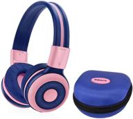 🎧 simolio kids bluetooth headphones - 15 hours playtime, foldable wireless headset with mic, volume limit, share port, hard eva case - over-ear stereo headphones for pc/ipad/tablet - pink logo