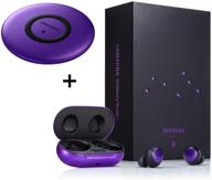 📱 enhanced battery and call quality galaxy buds+ plus bts edition - true wireless earbuds with wireless charging case, purple, including fast charge wireless charging pad - korean version logo