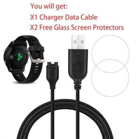 img 3 attached to 🔌 Набор зарядного устройства и синхронизации с кабелем данных с 2 бесплатными защитными стеклами высокой прочности для экрана Garmin Forerunner 935 Sports Smart Watch