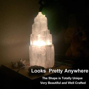 img 1 attached to 🔮 JIC Gem White Selenite Crystal Rock Lamp 7-8" with Switch Cord and Bulb (2-4 lbs) - Natural Selenite Lamps