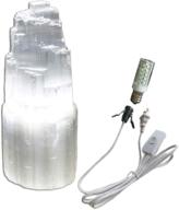 🔮 jic gem white selenite crystal rock lamp 7-8" with switch cord and bulb (2-4 lbs) - natural selenite lamps логотип