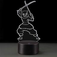 🌙 hashibira inosuke night light: anime character table lamp with 7 colors changing led lights - perfect kids gift for bedroom and living room decoration - usb & battery powered логотип