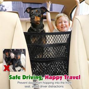 img 1 attached to 🐾 Pawaboo Dog Car Barrier: Upgraded 5-Layer Net with Carabiners & Hooks, Easy Install Pet Mesh Obstacle, Back Seat Organizer & Storage Pouch Bag for Safe Drive and Disturbance-Free Travel in All Cars