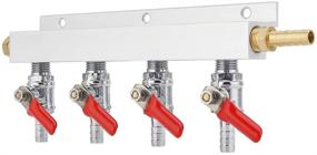 img 3 attached to 🍺 FERRODAY 4 Way Gas Manifold with 5/16" Barbed Integrated Check Valves - CO2 Distributor with Independent Shut Off for Home Brew Beer Brewing - Includes 1 Gas Manifold and 5 Hose Clamps