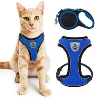 🐾 pupteck escape proof reflective cat harness and retractable leash set: secure mesh vest for safe walks with cats, puppies, and small dogs логотип