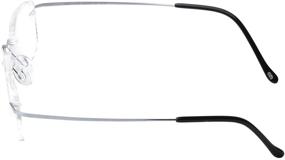 img 2 attached to 👓 LianSan Fashion Titanium Rimless Bifocal Mens Womens Frameless Reading Glasses Women for Men with Case, Readers Glasses 8013