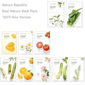 img 1 attached to 🎭 10pcs Original Korean Mask Sheet: Nature Republic Real Nature Mask Sheet