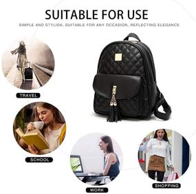 img 2 attached to 🎒 Stylish Quilted Leather Backpacks for Women: Handbags, Wallets & Fashion-Forward Designs