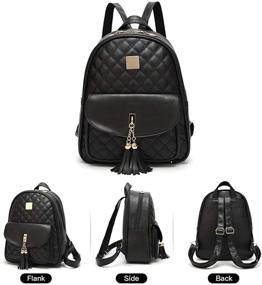img 3 attached to 🎒 Stylish Quilted Leather Backpacks for Women: Handbags, Wallets & Fashion-Forward Designs