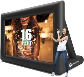 img 4 attached to 🎬 Inflatable Outdoor Movie Screens - 200 Inch Holiday Styling Projector Screen for TV & Movies - Portable, Front & Rear Projection - Blow Up Screen
