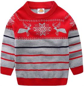 img 4 attached to 🎄 LittleSpring Christmas Sweater Pullover for Boys' Clothing - Little Sweaters