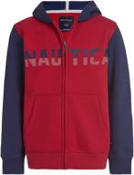 🏻 nautica boys' clothing: rouge colorblock fleece hoodie in fashion hoodies & sweatshirts logo