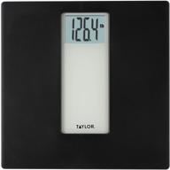 🔢 black and white digital bathroom scale with 400 lb capacity by taylor precision products logo