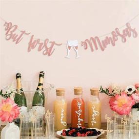 img 3 attached to 🥂 Deck the Celebration with a Stylish Mimosa Bar Sign: But First Mimosas Rose Gold Banner for Bridal Showers, Baby Showers, Bachelorette Parties, Engagements, Weddings, Graduations, and More!