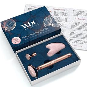 img 2 attached to 🌹 WDC 3-in-1 Vibrating Rose Quartz Face Roller Set with Gua Sha Jade Stone - Authentic Natural Crystal for Facial Skin Massaging, Eye Massage; Reducing Wrinkles, Puffiness & Enhancing Packaging