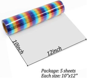 img 2 attached to 🌈 High-quality Holographic HTV Iron On Vinyl Sheets - Create Vivid DIY T-Shirts, Bags, Caps and Pillows with Rainbow Holograph Designs - Cricut Compatible - 10inch X 12inch - Set of 5 Sheets