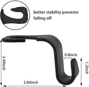 img 1 attached to LivTee 4-Pack Black Car Headrest Hooks for Handbags, Coats and Grocery Bags - Keep Your Car Organized!