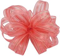 🎀 offray coral/opal satin edge sheer craft ribbon, 5/8-inch wide - 25-yard spool logo