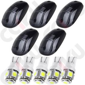 img 4 attached to 🚗 cciyu Smoke Roof Running Light Clearance Lamp Covers with Base Housing + White T10 5-SMD 5050 LED 6000K Interior Light Bulbs W5W 2825 158 192 168 - Compatible with Dodge Ram 1500 2500 (2012-2016)