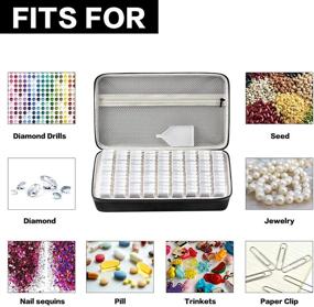 img 3 attached to 💎 Diamond Painting Storage Containers & Bead Organizer Case - with 108 Grid Tools Box and Funnel Plate. Ideal Paint Art Accessories Holder for DIY 5D Embroidery Craft, Nail Diamonds, and Jewelry (Case Only)