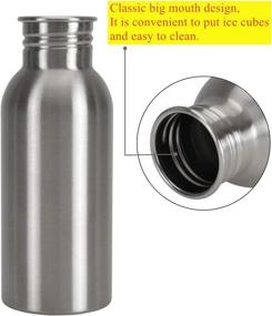 img 2 attached to YOPAY 2-Pack Single Walled Stainless Steel Water Bottle, 17OZ - Ideal for Cyclists, Runners, Hikers, Beach Goers, Picnics, Camping - Leak Resistant