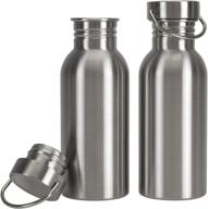 yopay 2-pack single walled stainless steel water bottle, 17oz - ideal for cyclists, runners, hikers, beach goers, picnics, camping - leak resistant logo