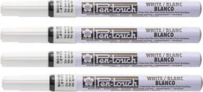 img 4 attached to 🖌️ High-Quality Sakura Pen-Touch Permanent Paint Marker - 1.0mm Fine Point for Lasting Impressions - Pack of 4 (White Color Included)