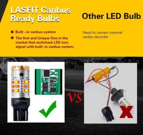 img 2 attached to LASFIT 7443CK 7444CK: Switchback Yellow/White LED Turn Signal Upgrade - Error Free Bulb for CK Socket, Anti Blinker Hyper Flash (2pcs)