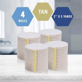 img 3 attached to 🩹 Medpride Self Closure Elastic Bandages with Hook & Loop Fasteners [4 Rolls]- Athletic Flex Tape for Customized Compression- Knee Ankle Wrist Bandage Wraps – 2'' x 5 Yards - Tan