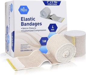 img 4 attached to 🩹 Medpride Self Closure Elastic Bandages with Hook & Loop Fasteners [4 Rolls]- Athletic Flex Tape for Customized Compression- Knee Ankle Wrist Bandage Wraps – 2'' x 5 Yards - Tan